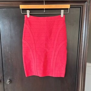 bebe Vibrant Red Pencil Skirt